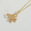 Copper 14K Gold Plated Vintage Style Simple Style Plating Inlay Butterfly Zircon Pendant Necklace