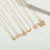 Copper 14K Gold Plated Vintage Style Simple Style Plating Inlay Butterfly Zircon Pendant Necklace