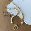Copper 18K Gold Plated Beach Artistic Shiny Rose Pearl Hollow Out Inlay Zircon Bracelets Necklace