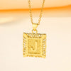 Copper 18K Gold Plated Casual Hollow Out Letter Pendant Necklace