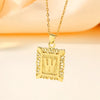 Copper 18K Gold Plated Casual Hollow Out Letter Pendant Necklace
