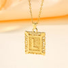 Copper 18K Gold Plated Casual Hollow Out Letter Pendant Necklace