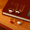 Copper 18K Gold Plated Chain Lips Heart Shape Copper Open Rings