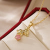 Copper 18K Gold Plated Cute Simple Style Commute Inlay Little Bear Star Zircon Pendant Necklace