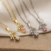 Copper 18K Gold Plated Cute Simple Style Commute Inlay Little Bear Star Zircon Pendant Necklace