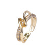Copper 18K Gold Plated Elegant Luxurious Plating Inlay Geometric Zircon Open Rings