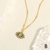 Copper 18K Gold Plated Enamel Inlay Devil'S Eye Zircon Pendant Necklace