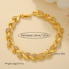 Copper 18K Gold Plated Glam Shiny Plating Inlay Solid Color Zircon Bracelets