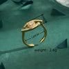 Copper 18K Gold Plated Hollow Out Inlay Eye Zircon Open Rings