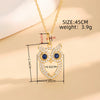 Copper 18K Gold Plated Hollow Out Inlay Owl Zircon Pendant Necklace