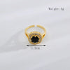 Copper 18K Gold Plated IG Style Simple Style Inlay Square Zircon Open Rings