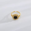 Copper 18K Gold Plated IG Style Simple Style Inlay Square Zircon Open Rings