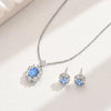 Copper 18K Gold Plated Inlay Geometric Zircon Earrings Necklace Jewelry Set