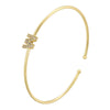 Copper 18K Gold Plated Inlay Letter Zircon Bangle