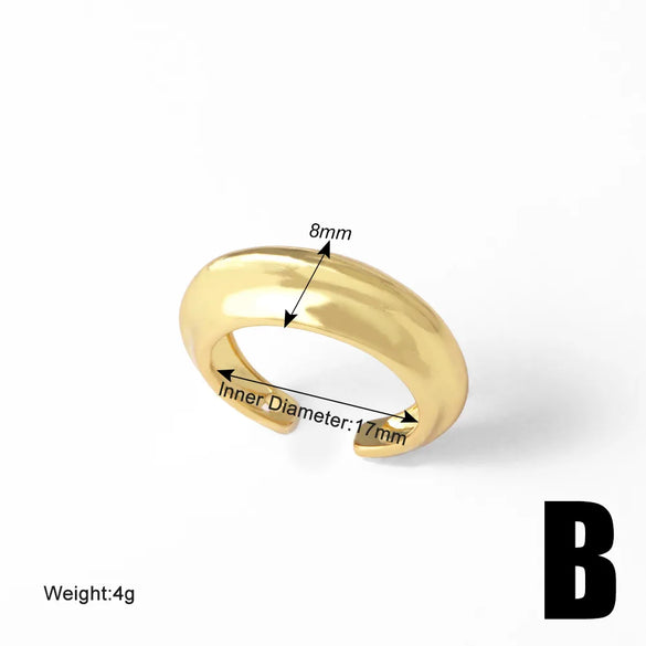 Copper 18K Gold Plated Irregular Open Rings