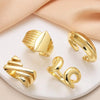 Copper 18K Gold Plated Irregular Open Rings