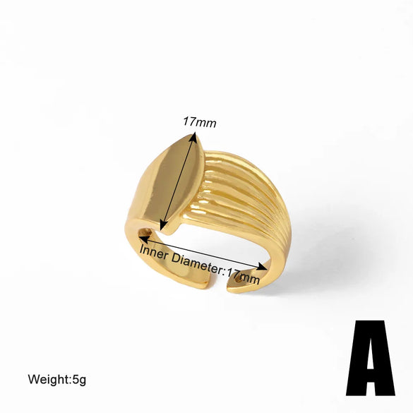 Copper 18K Gold Plated Irregular Open Rings