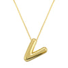Copper 18K Gold Plated Letter Pendant Necklace