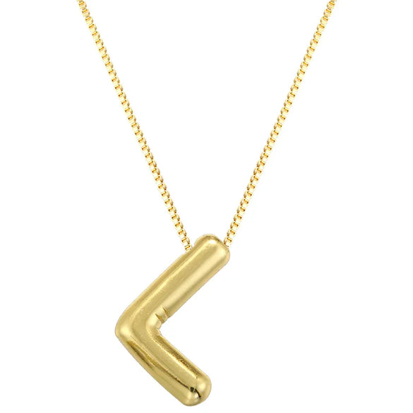 Copper 18K Gold Plated Letter Pendant Necklace