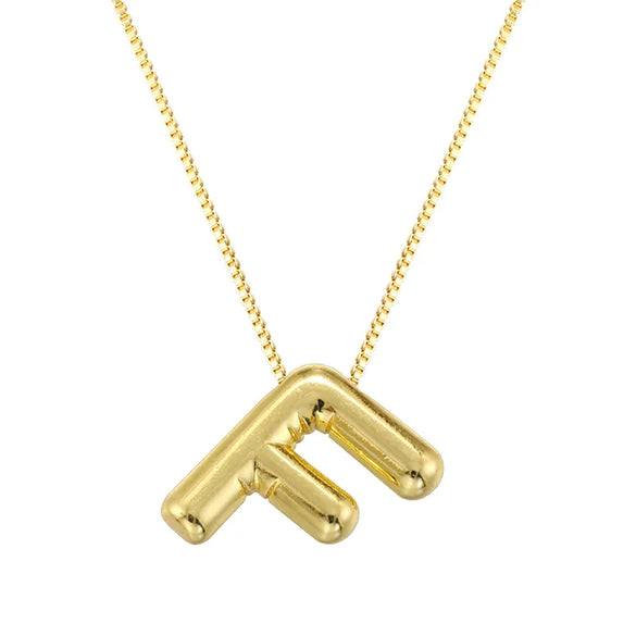 Copper 18K Gold Plated Letter Pendant Necklace