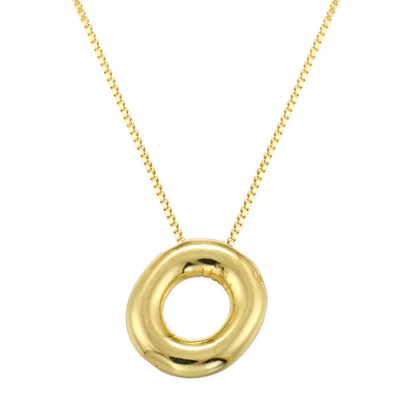 Copper 18K Gold Plated Letter Pendant Necklace