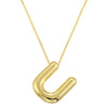Copper 18K Gold Plated Letter Pendant Necklace