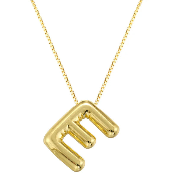 Copper 18K Gold Plated Letter Pendant Necklace