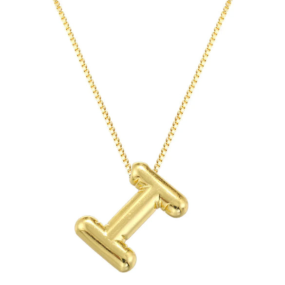 Copper 18K Gold Plated Letter Pendant Necklace