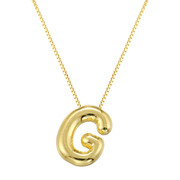 Copper 18K Gold Plated Letter Pendant Necklace