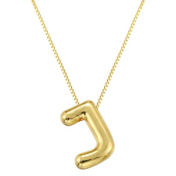 Copper 18K Gold Plated Letter Pendant Necklace