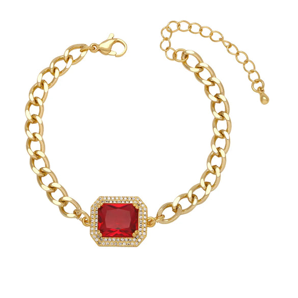 Copper 18K Gold Plated Modern Style Simple Style Plating Inlay Square Zircon Bracelets