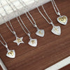 Copper 18K Gold Plated Plating Inlay Pentagram Moon Heart Shape Zircon Pendant Necklace