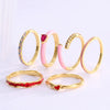 Copper 18K Gold Plated Plating Inlay Water Droplets Zircon Rings