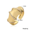 Copper 18K Gold Plated Retro Simple Style Inlay Geometric Zircon Open Rings