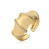 Copper 18K Gold Plated Retro Simple Style Inlay Geometric Zircon Open Rings