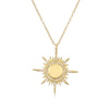 Copper 18K Gold Plated Retro Sun Devil'S Eye Inlay Zircon Pendant Necklace