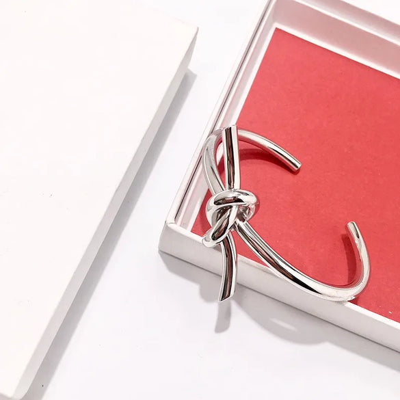 Copper 18K Gold Plated Simple Style Commute Knot Bangle