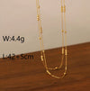 Copper 18K Gold Plated White Gold Plated Chain Inlay Shell Crystal Double Layer Necklaces