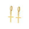 Copper Alloy Goldplated Cross Earrings For Women
