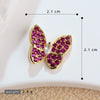 Copper Animal Butterfly Purple Colored Diamond Zircon Electroplated Women's Necklace And Earrings Pendant Accessories