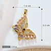 Copper Animal Butterfly Purple Colored Diamond Zircon Electroplated Women's Necklace And Earrings Pendant Accessories