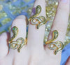Copper Animal Ring With Micro Inlaid Zircon Snake Shaped Butterfly And Peacock Design Micro Inlaid Jewelry