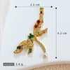 Copper Animal Zodiac Microinlaid 18K Goldplated Jewelry Dragonfly Pendant For Women