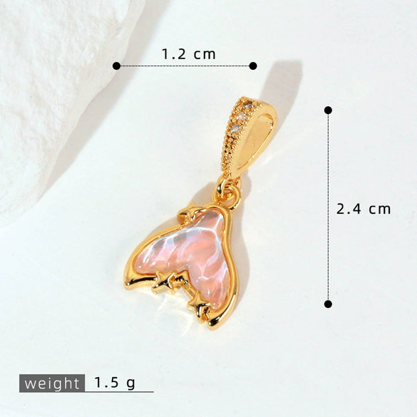 Copper Animal Zodiac Shape Minimalist Diamond Pendant Necklace And Earrings Accessories