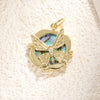 Copper Bee Butterfly Dragonfly Owl Dripping Oil Style Necklace Pendant Diy Accessories With Zircon Abalone Shellfish White Shellfish