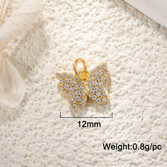 Copper Bee Butterfly Dragonfly Owl Dripping Oil Style Necklace Pendant Diy Accessories With Zircon Abalone Shellfish White Shellfish