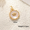 Copper Bee Butterfly Dragonfly Owl Dripping Oil Style Necklace Pendant Diy Accessories With Zircon Abalone Shellfish White Shellfish