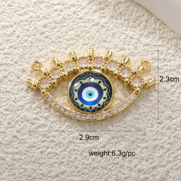 Copper Blue Eyes And Devil's Eye Inlay Jewelry Pendant And Bracelet Set