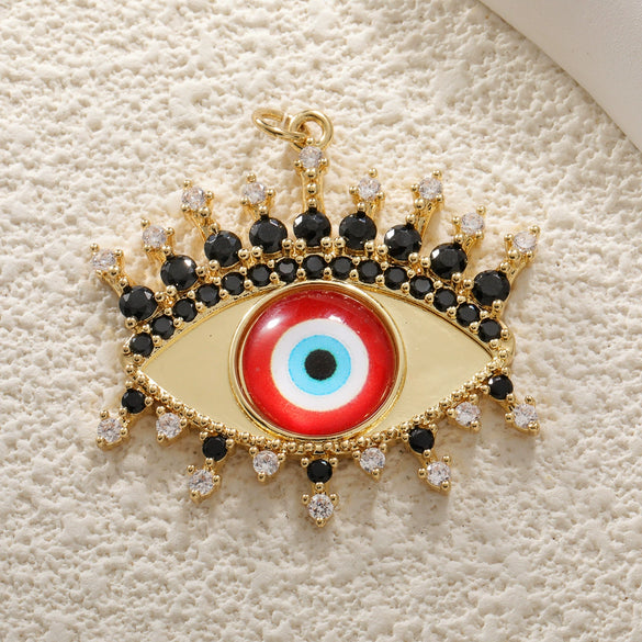 Copper Blue Eyes And Devil's Eye Inlay Jewelry Pendant And Bracelet Set