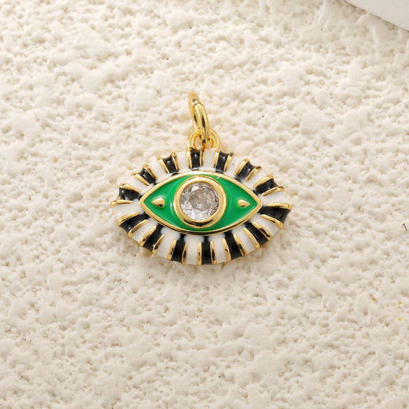 Copper Blue Eyes And Devil's Eye Inlay Jewelry Pendant And Bracelet Set